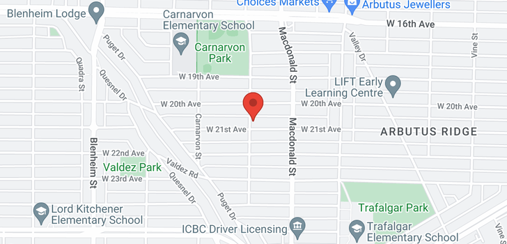 map of 2895 W 21ST AVENUE